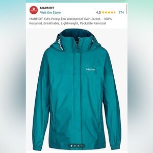 Like new Marmot kids waterproof rain jacket two sizes available XL L